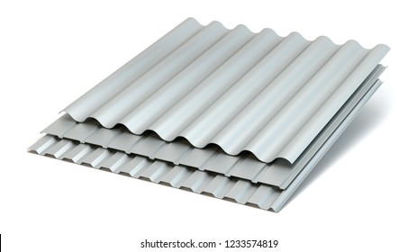 Corrugated sheets, 3D illustration