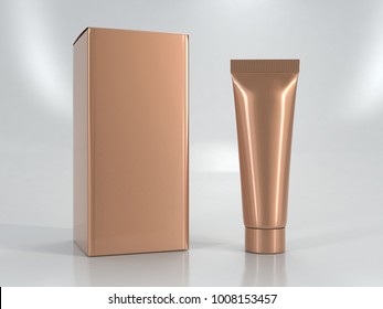 Cosmetic Bottle Tube And Box 3D