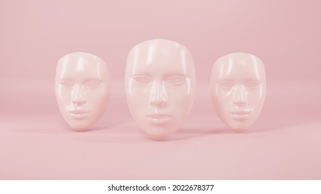 Cosmetic Face Mask. Concept For Cosmetics. 3d Rendering.