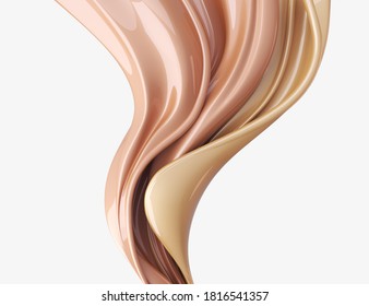 Cosmetic Foundation Liquid Splash, 3d Rendering.