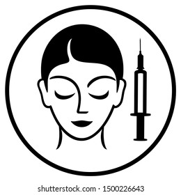 Cosmetic Injections Line Icon. Illustration. Can Be Used For Topics Like Rejuvenation, Cosmetology, Plastic Surgery.
