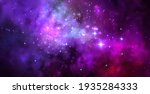 Cosmic artistic illustration. Colorful galaxy background with stars