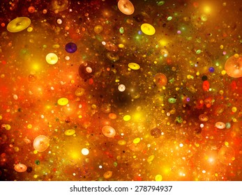 Cosmic Bubbles In Space, Multiverse, Computer Generated Abstract Background