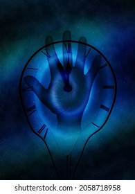 Cosmic Clock Hand. 3D Rendering.