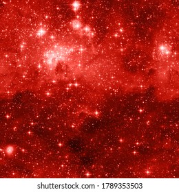 Cosmic fabric seamless pattern. Red abstract background. Design for wrapping paper, yoga mat or cosmic fabric. Elements of this Image Furnished by NASA.