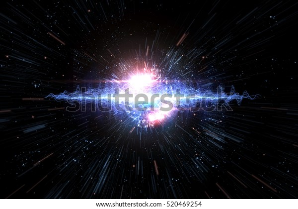 宇宙での宇宙の銀河爆発 3dイラスト のイラスト素材