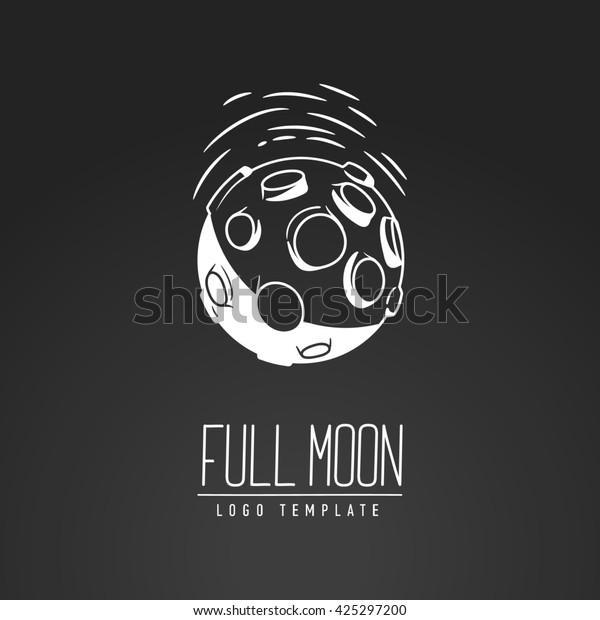Cosmic thin\
line  illustration. Moon, space, light. Concept - the lunar\
surface. Template logo. Hand drawing\
symbol.