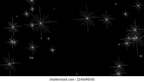 Cosmos, Galaxy, Starry Sky, Stars Blink, Shine, Fly, Blur, Animated Background Of The Night Starry Sky, Screensaver With Stars For Overlay, Copy Space.