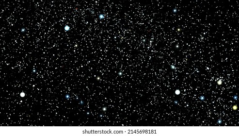 Cosmos, Galaxy, Starry Sky, Stars Blink, Shine, Fly, Blur, Animated Video Background Of The Night Starry Sky, Screensaver With Stars For Overlay, Copy Space.