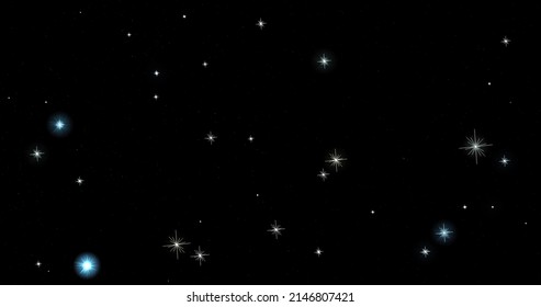 Cosmos, Galaxy, Starry Sky, Stars Blink, Shine, Fly, Blur, Animated Video Background Of The Night Starry Sky, Screensaver With Stars For Overlay, Copy Space.