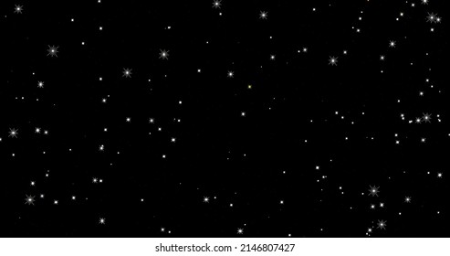 Cosmos, Galaxy, Starry Sky, Stars Blink, Shine, Fly, Blur, Animated Background Of The Night Starry Sky, Screensaver With Stars For Overlay, Copy Space.