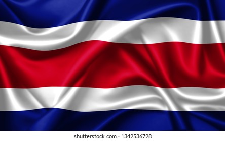 Costa Rica Flag Waving Wind 3d Stock Illustration 1342536728 | Shutterstock