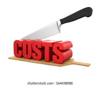 Costs Cuts Concept. 3D rendering