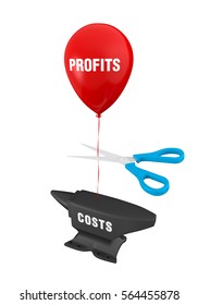 Costs Cuts Concept. 3D rendering