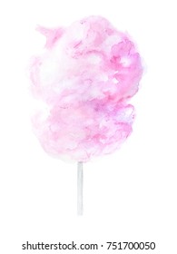 Cotton Candy Watercolor Illustration. Artwork