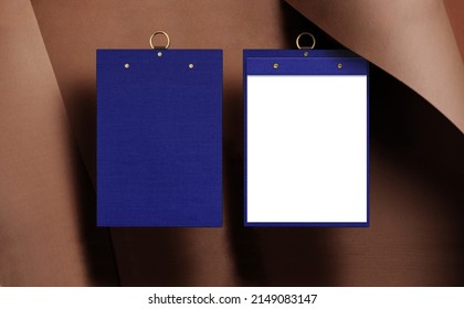 Cotton Fabric Blue Menu Folder Clip Board 3D Illustration