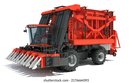 Cotton Picker Harvester 3D Rendering