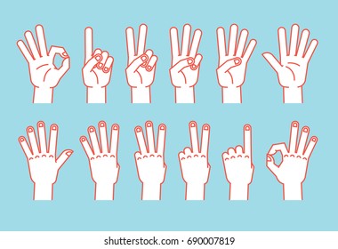 Count On Fingers Gesture Stylized Hands Stock Illustration 690007819 ...