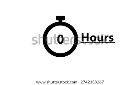 Countdown clock timer illustration. Stopwatch timer hours number. Countdown clock hours.