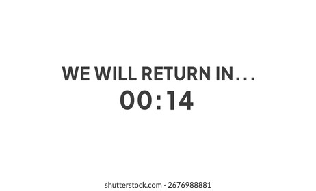 Countdown timer clock. Timer number 14 illustration.