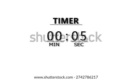 Countdown timer illustration.  minutes and seconds  timer clock.  stopwatch timer number.