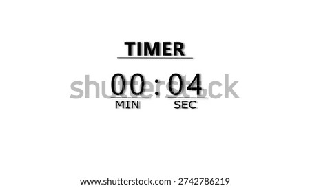 Countdown timer illustration.  minutes and seconds  timer clock.  stopwatch timer number.