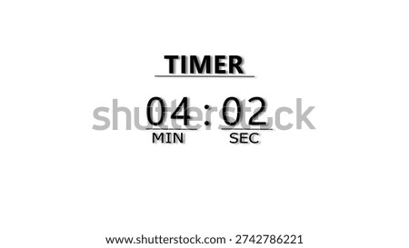 Countdown timer illustration.  minutes and seconds  timer clock.  stopwatch timer number.