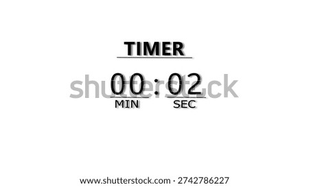 Countdown timer illustration.  minutes and seconds  timer clock.  stopwatch timer number.