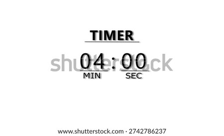Countdown timer illustration.  minutes and seconds  timer clock.  stopwatch timer number.