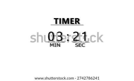Countdown timer illustration.  minutes and seconds  timer clock.  stopwatch timer number.