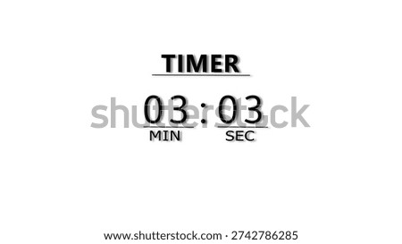 Countdown timer illustration.  minutes and seconds  timer clock.  stopwatch timer number.