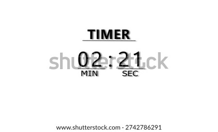 Countdown timer illustration.  minutes and seconds  timer clock.  stopwatch timer number.