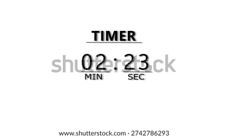 Countdown timer illustration.  minutes and seconds  timer clock.  stopwatch timer number.