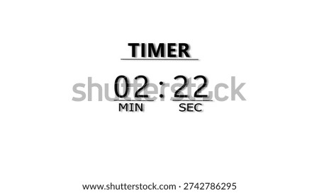 Countdown timer illustration.  minutes and seconds  timer clock.  stopwatch timer number.