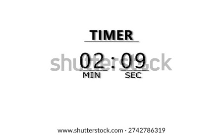 Countdown timer illustration.  minutes and seconds  timer clock.  stopwatch timer number.