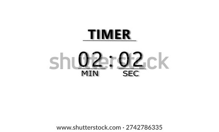 Countdown timer illustration.  minutes and seconds  timer clock.  stopwatch timer number.