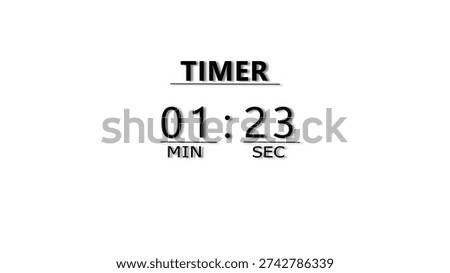 Countdown timer illustration.  minutes and seconds  timer clock.  stopwatch timer number.