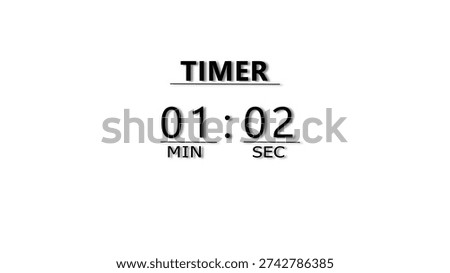 Countdown timer illustration.  minutes and seconds  timer clock.  stopwatch timer number.