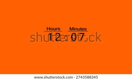 Countdown timer number. Timer clock number with hours and minutes. Clock countdown illustration.