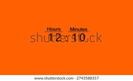 Countdown timer number. Timer clock number with hours and minutes. Clock countdown illustration.