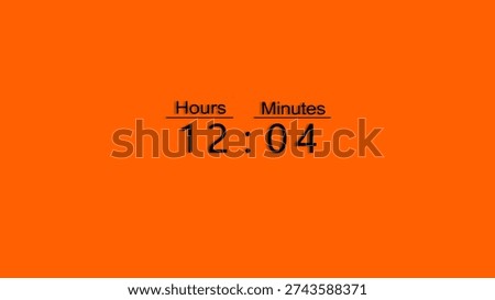 Countdown timer number. Timer clock number with hours and minutes. Clock countdown illustration.