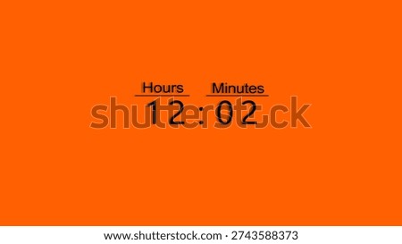 Countdown timer number. Timer clock number with hours and minutes. Clock countdown illustration.