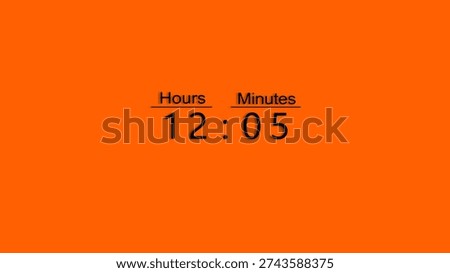 Countdown timer number. Timer clock number with hours and minutes. Clock countdown illustration.