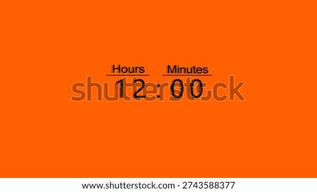 Countdown timer number. Timer clock number with hours and minutes. Clock countdown illustration.