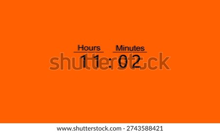 Countdown timer number. Timer clock number with hours and minutes. Clock countdown illustration.