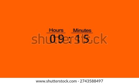 Countdown timer number. Timer clock number with hours and minutes. Clock countdown illustration.