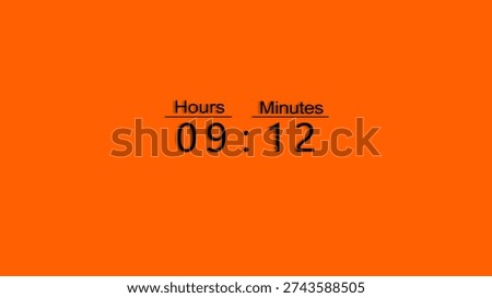 Countdown timer number. Timer clock number with hours and minutes. Clock countdown illustration.