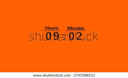 Countdown timer number. Timer clock number with hours and minutes. Clock countdown illustration.