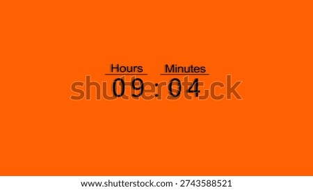 Countdown timer number. Timer clock number with hours and minutes. Clock countdown illustration.