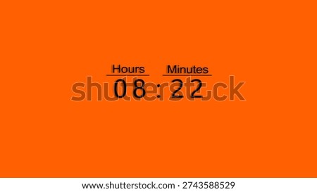 Countdown timer number. Timer clock number with hours and minutes. Clock countdown illustration.